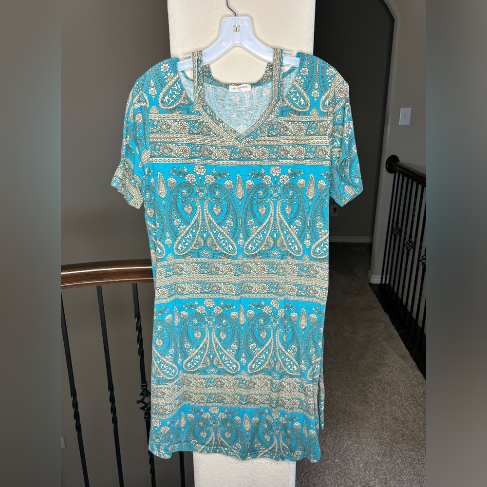 Bulotus Abstract Print Cotton Blend Dress Size 2x